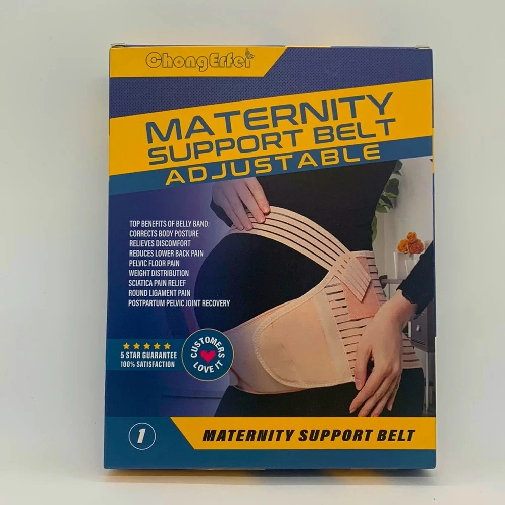 Chong Erfei Maternity Pregnancy Support Belt Beige Nude XL Adjustable Everyday